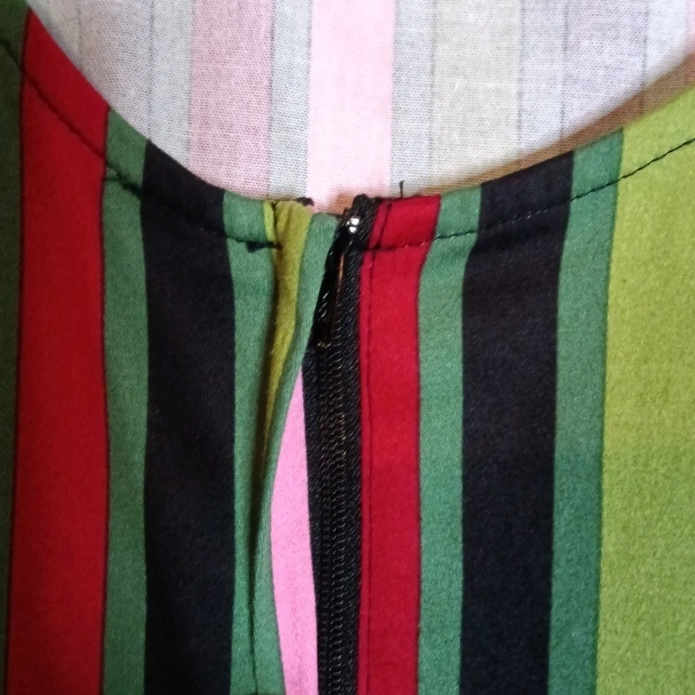 Collectif June Mountain Stripe Swing Dress Belted Small - Picture 7 of 11